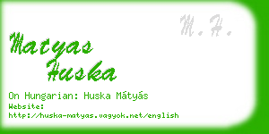 matyas huska business card